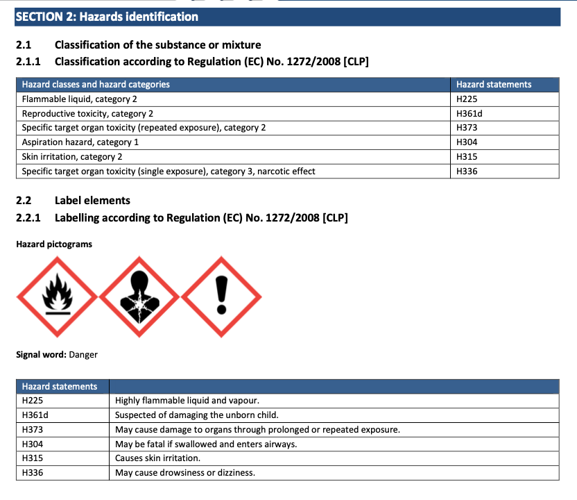 Image of a material safety data sheet