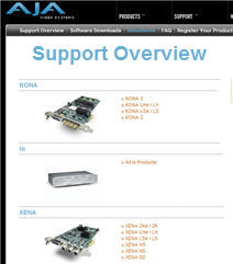 AJA Video System Support